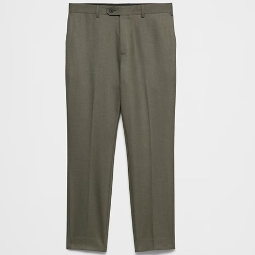 Banana Republic Tailored-Fit Sharkskin Sage Green Suit Trouser, 31Wx30L, EUC